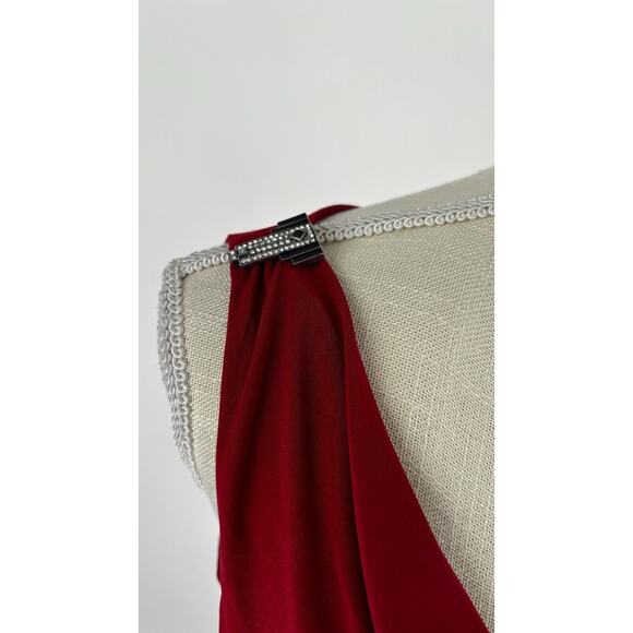 Lauren Ralph Lauren Womens Red Cowl Neck Sheath Dress Ruched Side Size 8 NWT - Picture 9 of 13